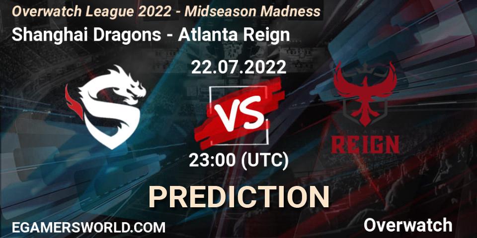 Shanghai Dragons vs Atlanta Reign: Match Prediction. 22.07.2022 at 23:00, Overwatch, Overwatch League 2022 - Midseason Madness