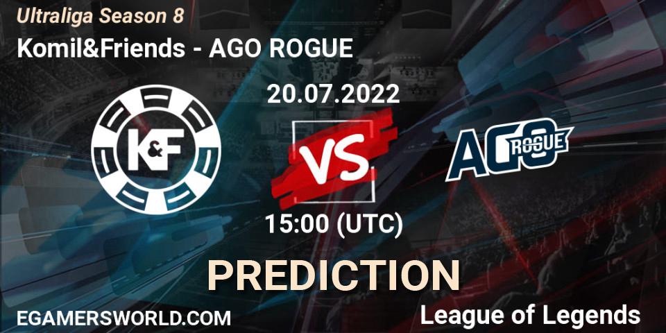 Komil&Friends vs AGO ROGUE: Match Prediction. 20.07.2022 at 15:00, LoL, Ultraliga Season 8