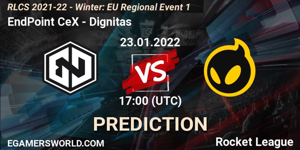 EndPoint CeX vs Dignitas: Match Prediction. 23.01.2022 at 16:45, Rocket League, RLCS 2021-22 - Winter: EU Regional Event 1