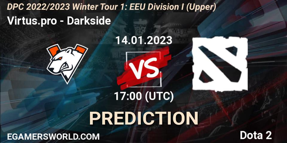 Virtus.pro vs Darkside: Match Prediction. 14.01.23, Dota 2, DPC 2022/2023 Winter Tour 1: EEU Division I (Upper)