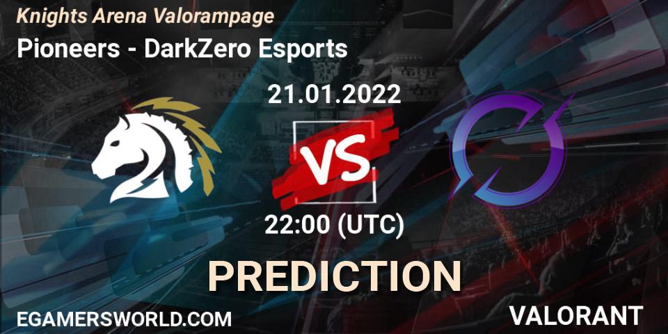 Pioneers vs DarkZero Esports: Match Prediction. 21.01.2022 at 22:00, VALORANT, Knights Arena Valorampage