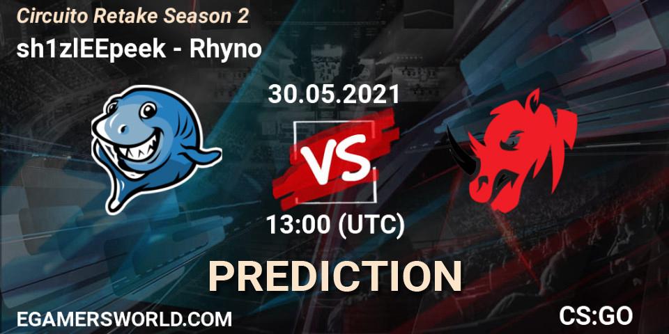 sh1zlEEpeek vs Rhyno: Match Prediction. 30.05.2021 at 13:00, Counter-Strike (CS2), Circuito Retake Season 2