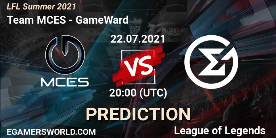 Team MCES vs GameWard: Match Prediction. 22.07.2021 at 21:40, LoL, LFL Summer 2021