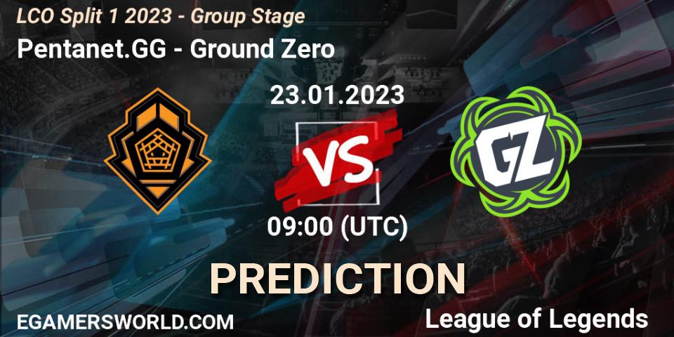 Pentanet.GG vs Ground Zero: Match Prediction. 23.01.2023 at 08:00, LoL, LCO Split 1 2023 - Group Stage