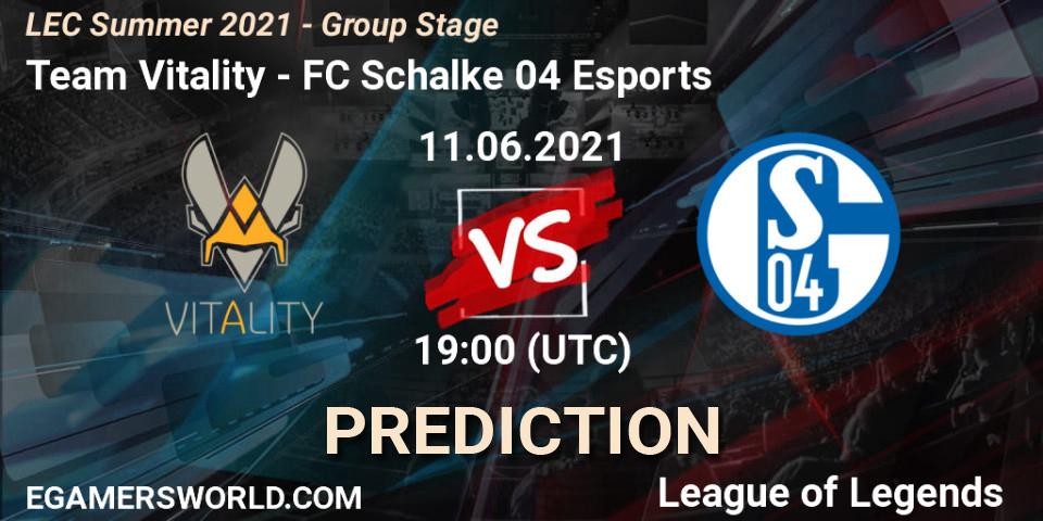 Team Vitality vs FC Schalke 04 Esports: Match Prediction. 11.06.21, LoL, LEC Summer 2021 - Group Stage