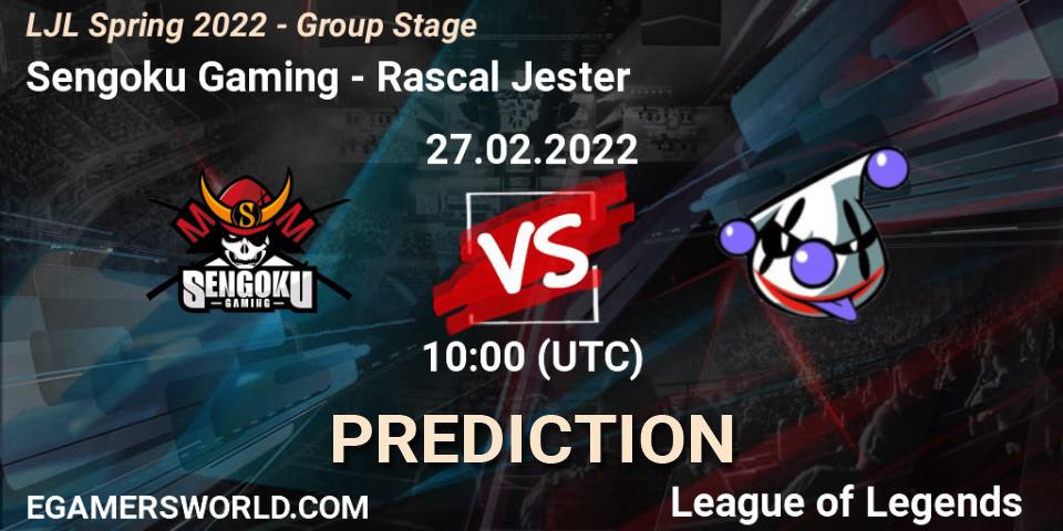 Sengoku Gaming vs Rascal Jester: Match Prediction. 27.02.2022 at 10:00, LoL, LJL Spring 2022 - Group Stage