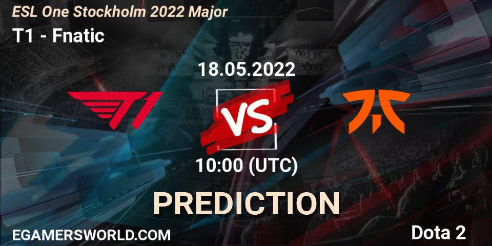 T1 vs Fnatic: Match Prediction. 18.05.2022 at 10:00, Dota 2, ESL One Stockholm 2022 Major