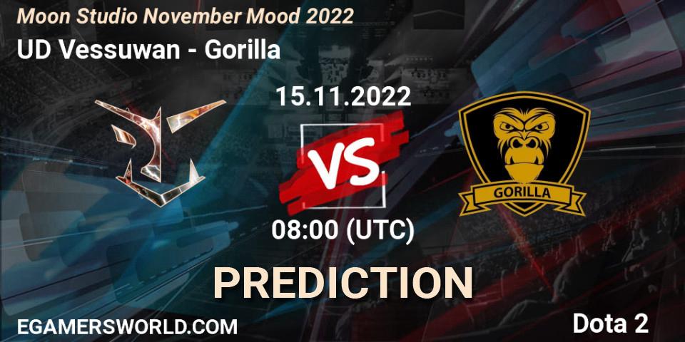 UD Vessuwan vs Gorilla: Match Prediction. 15.11.2022 at 08:47, Dota 2, Moon Studio November Mood 2022