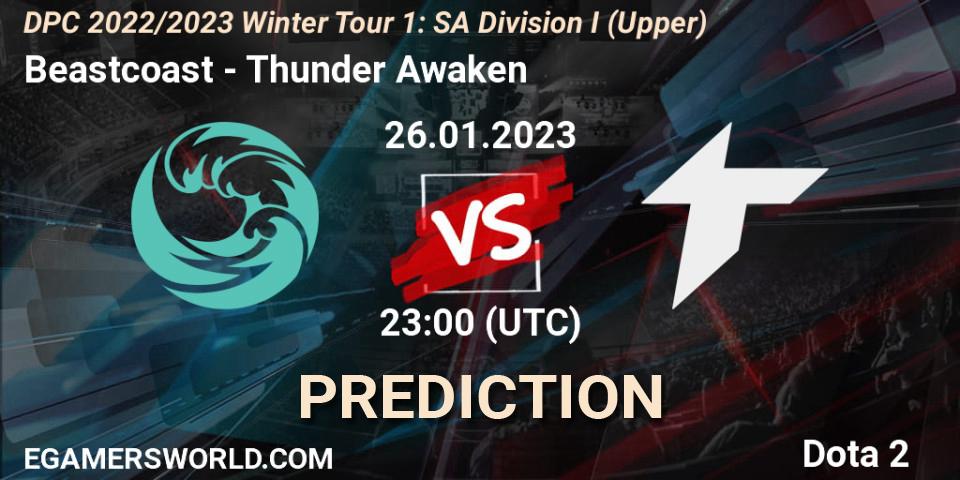 Beastcoast vs Thunder Awaken: Match Prediction. 26.01.2023 at 23:12, Dota 2, DPC 2022/2023 Winter Tour 1: SA Division I (Upper) 