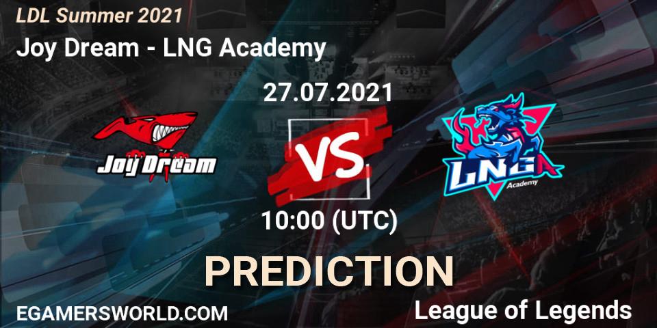 Joy Dream vs LNG Academy: Match Prediction. 28.07.2021 at 13:00, LoL, LDL Summer 2021
