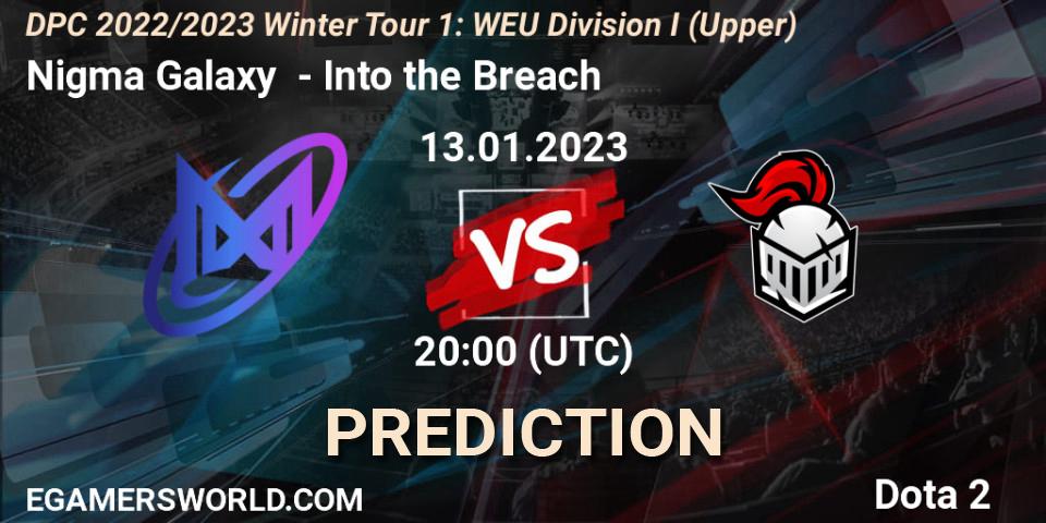 Nigma Galaxy vs Into the Breach: Match Prediction. 13.01.2023 at 19:54, Dota 2, DPC 2022/2023 Winter Tour 1: WEU Division I (Upper)