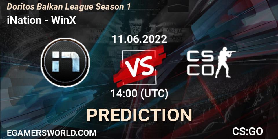iNation vs WinX: Match Prediction. 11.06.2022 at 14:10, Counter-Strike (CS2), Doritos Balkan League Season 1
