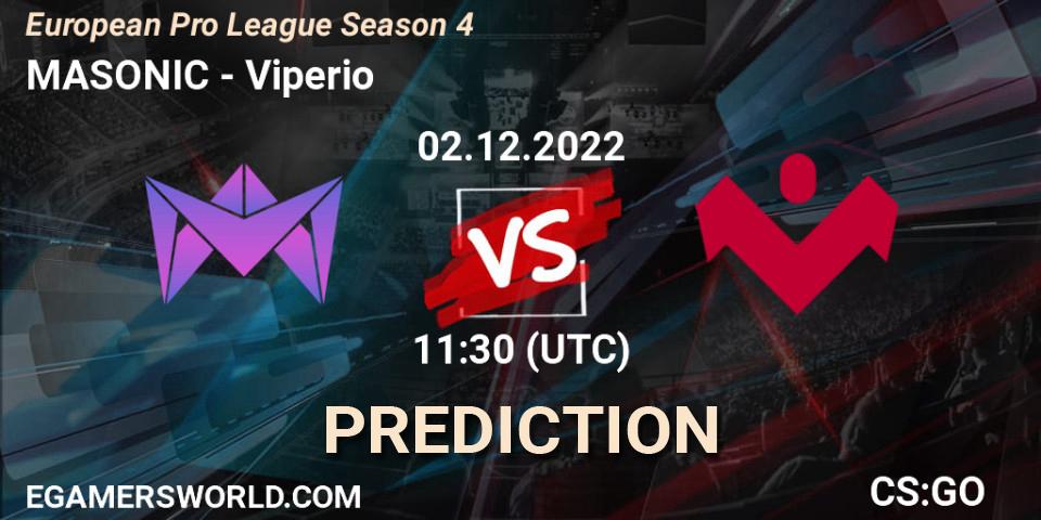 MASONIC vs Viperio: Match Prediction. 02.12.22, CS2 (CS:GO), European Pro League Season 4