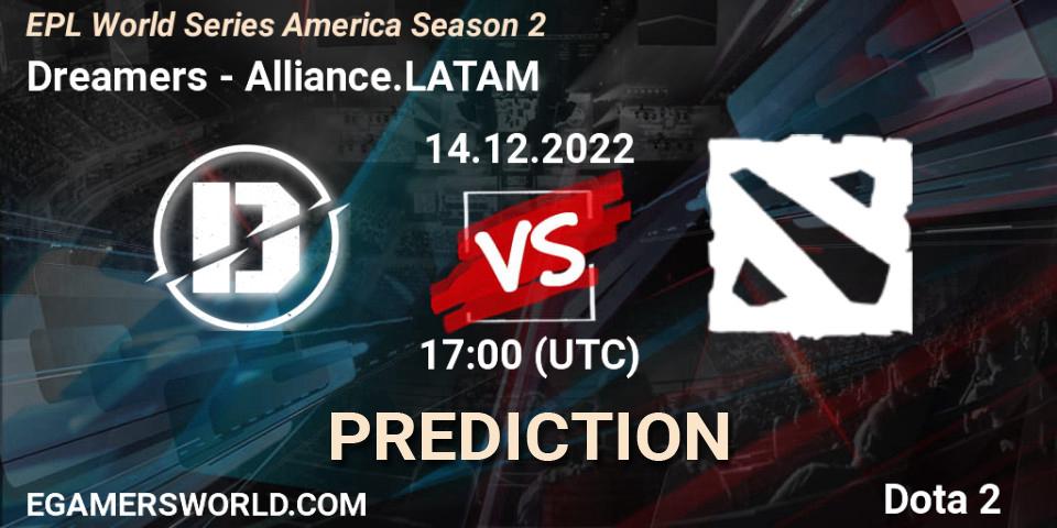 Dreamers vs Alliance.LATAM: Match Prediction. 14.12.2022 at 17:00, Dota 2, EPL World Series America Season 2