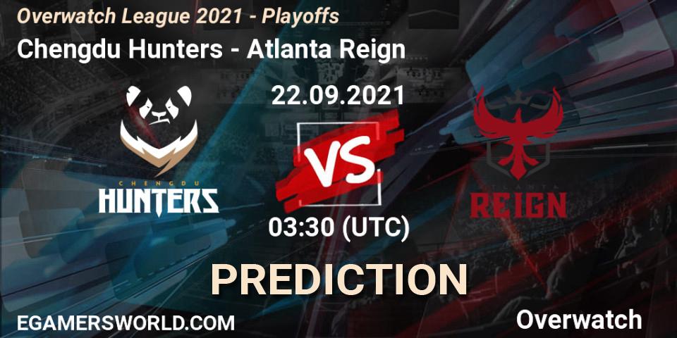 Chengdu Hunters vs Atlanta Reign: Match Prediction. 22.09.2021 at 03:30, Overwatch, Overwatch League 2021 - Playoffs