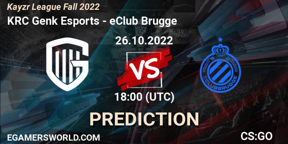 KRC Genk Esports vs eClub Brugge: Match Prediction. 26.10.2022 at 18:00, Counter-Strike (CS2), Kayzr League Fall 2022