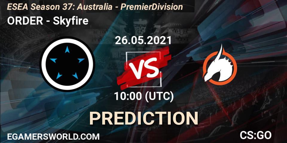 ORDER vs Skyfire: Match Prediction. 08.06.21, CS2 (CS:GO), ESEA Season 37: Australia - Premier Division