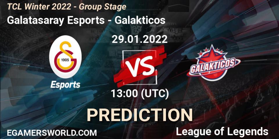 Galatasaray Esports vs Galakticos: Match Prediction. 29.01.2022 at 13:00, LoL, TCL Winter 2022 - Group Stage