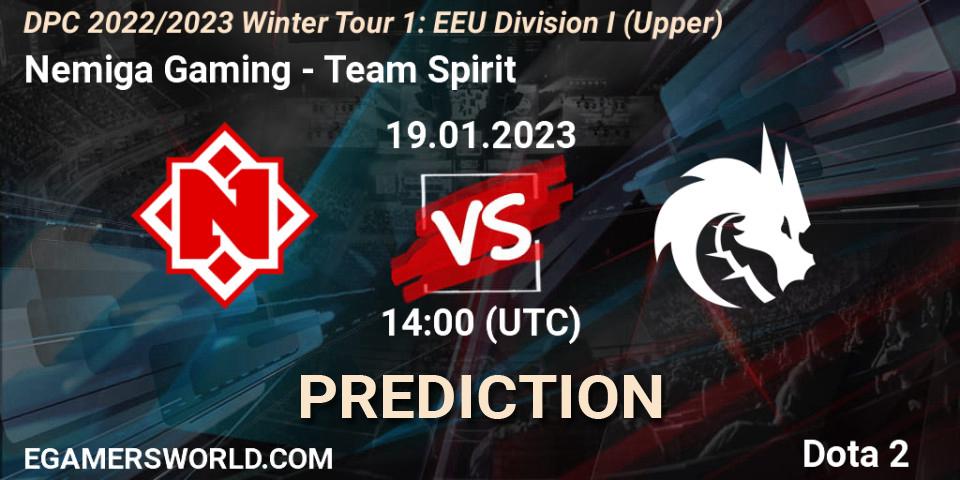 Nemiga Gaming vs Team Spirit: Match Prediction. 19.01.23, Dota 2, DPC 2022/2023 Winter Tour 1: EEU Division I (Upper)