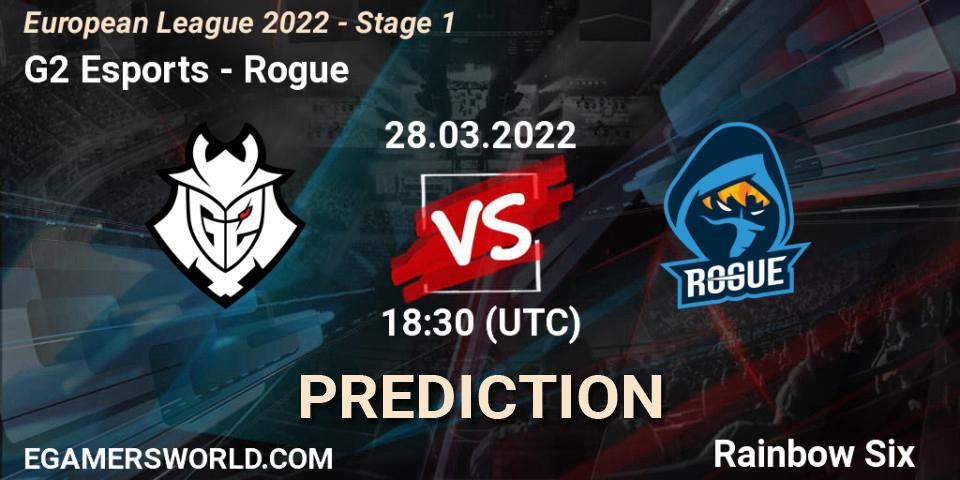 G2 Esports vs Rogue: Match Prediction. 28.03.22, Rainbow Six, European League 2022 - Stage 1