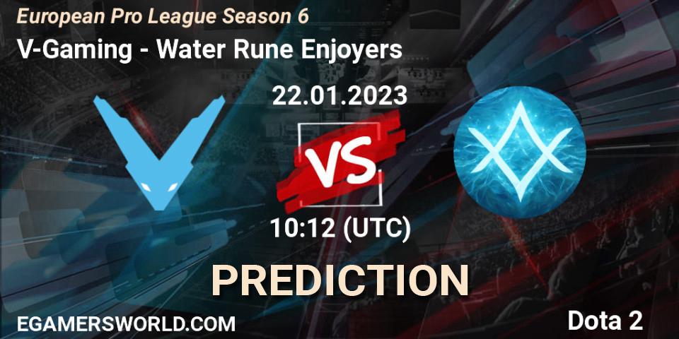 V-Gaming vs Water Rune Enjoyers: Match Prediction. 22.01.23, Dota 2, European Pro League Season 6