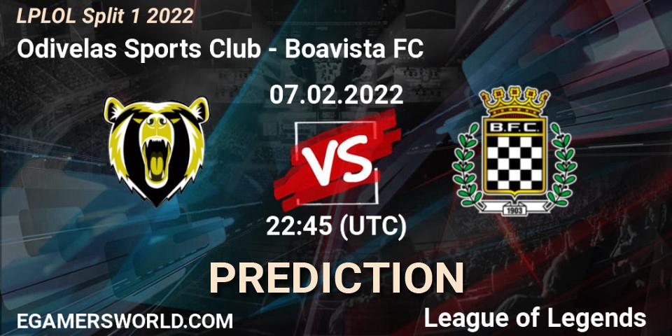 Odivelas Sports Club vs Boavista FC: Match Prediction. 07.02.2022 at 22:45, LoL, LPLOL Split 1 2022