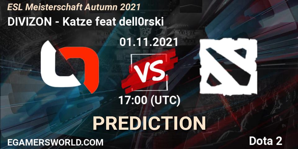DIVIZON vs Katze feat dell0rski: Match Prediction. 01.11.2021 at 18:01, Dota 2, ESL Meisterschaft Autumn 2021