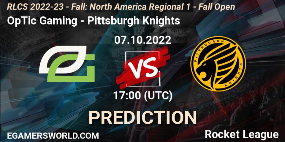 OpTic Gaming vs Pittsburgh Knights: Match Prediction. 07.10.2022 at 17:00, Rocket League, RLCS 2022-23 - Fall: North America Regional 1 - Fall Open
