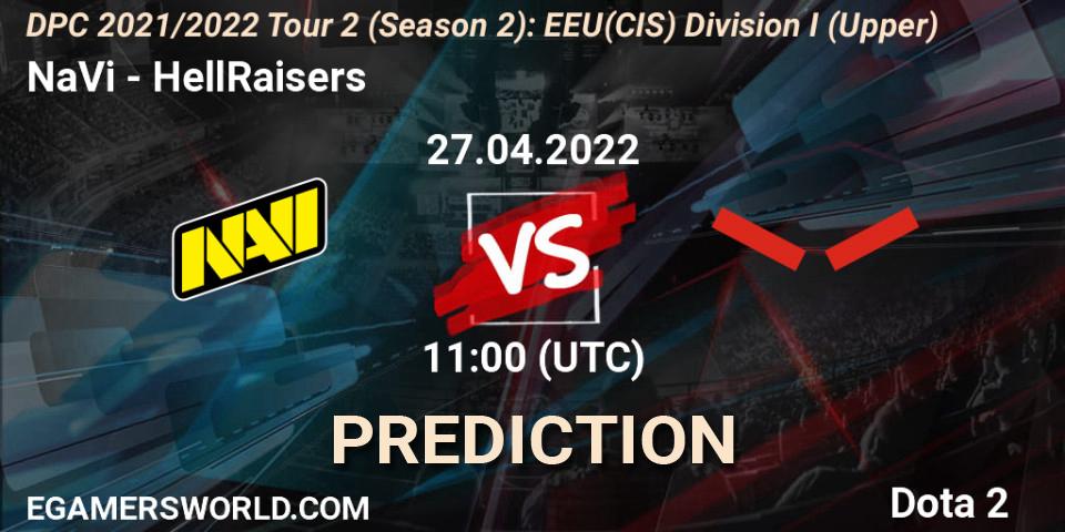 NaVi vs HellRaisers: Match Prediction. 27.04.22, Dota 2, DPC 2021/2022 Tour 2 (Season 2): EEU(CIS) Division I (Upper)