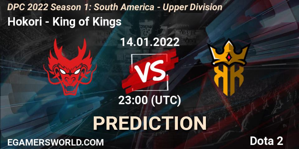 Hokori vs King of Kings: Match Prediction. 14.01.2022 at 23:25, Dota 2, DPC 2022 Season 1: South America - Upper Division