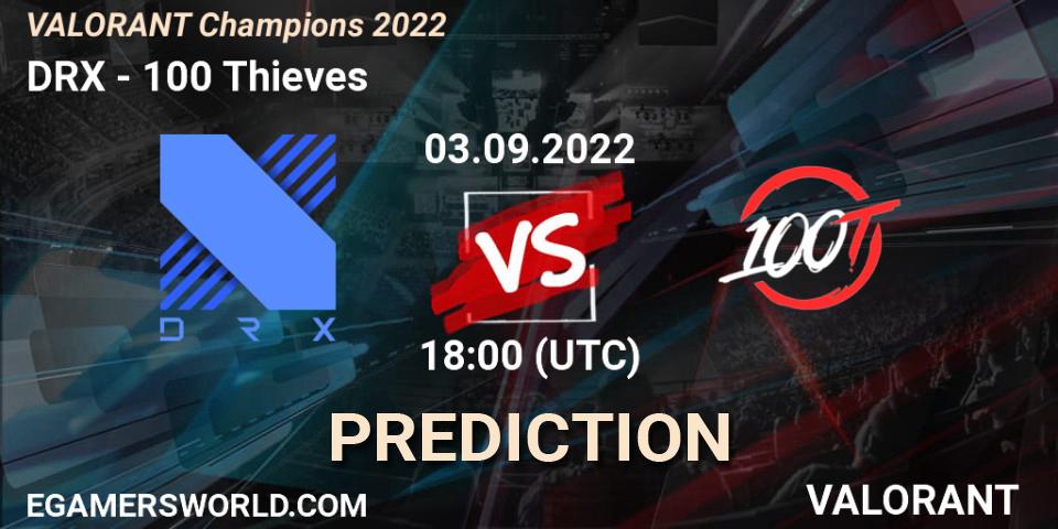 DRX vs 100 Thieves: Match Prediction. 03.09.22, VALORANT, VALORANT Champions 2022