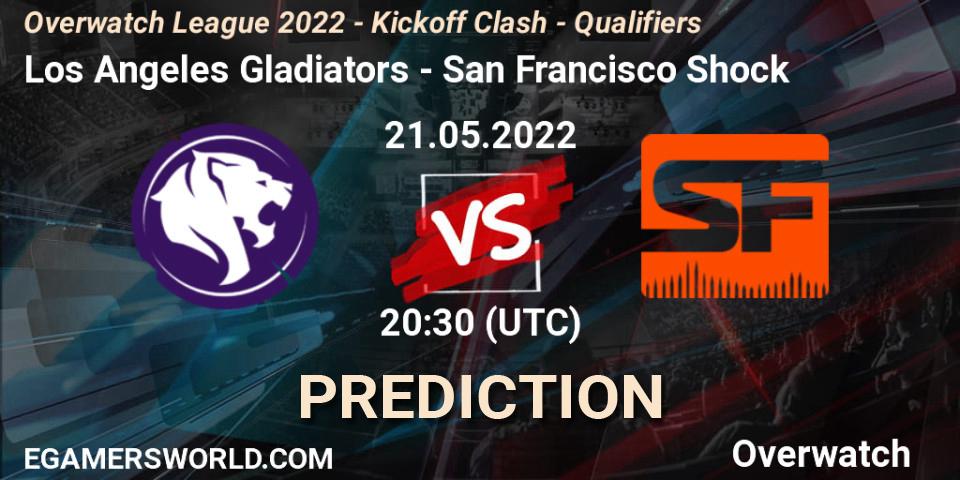Los Angeles Gladiators vs San Francisco Shock: Match Prediction. 21.05.2022 at 20:30, Overwatch, Overwatch League 2022 - Kickoff Clash - Qualifiers