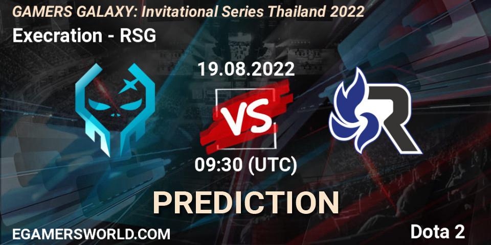 Execration vs RSG: Match Prediction. 19.08.2022 at 10:00, Dota 2, GAMERS GALAXY: Invitational Series Thailand 2022