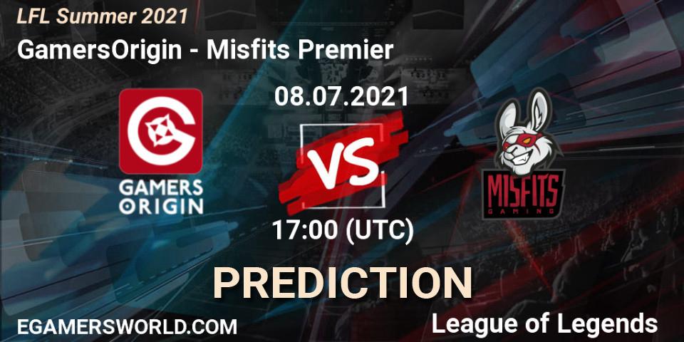 GamersOrigin vs Misfits Premier: Match Prediction. 08.07.2021 at 17:00, LoL, LFL Summer 2021