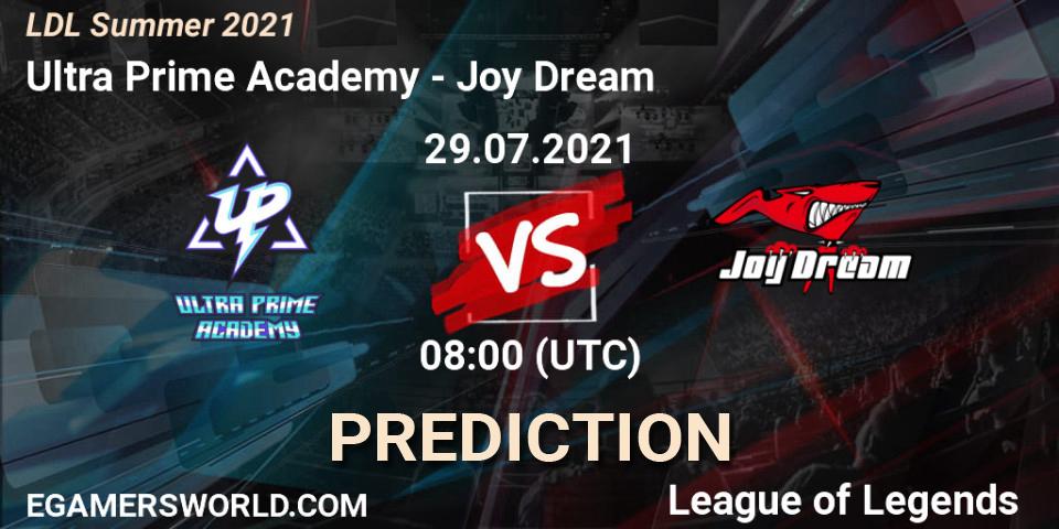 Ultra Prime Academy vs Joy Dream: Match Prediction. 30.07.2021 at 08:00, LoL, LDL Summer 2021