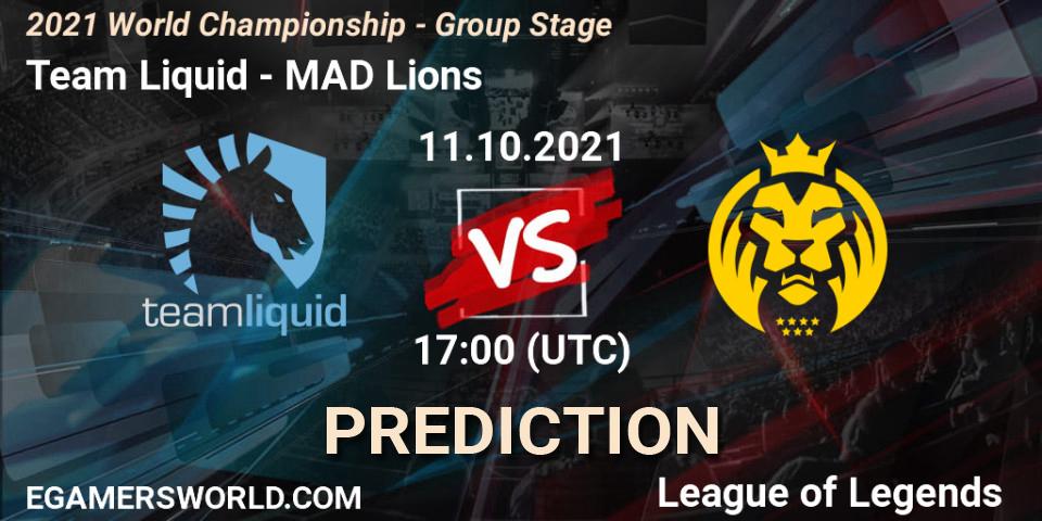 Team Liquid vs MAD Lions: Match Prediction. 11.10.2021 at 17:00, LoL, 2021 World Championship - Group Stage