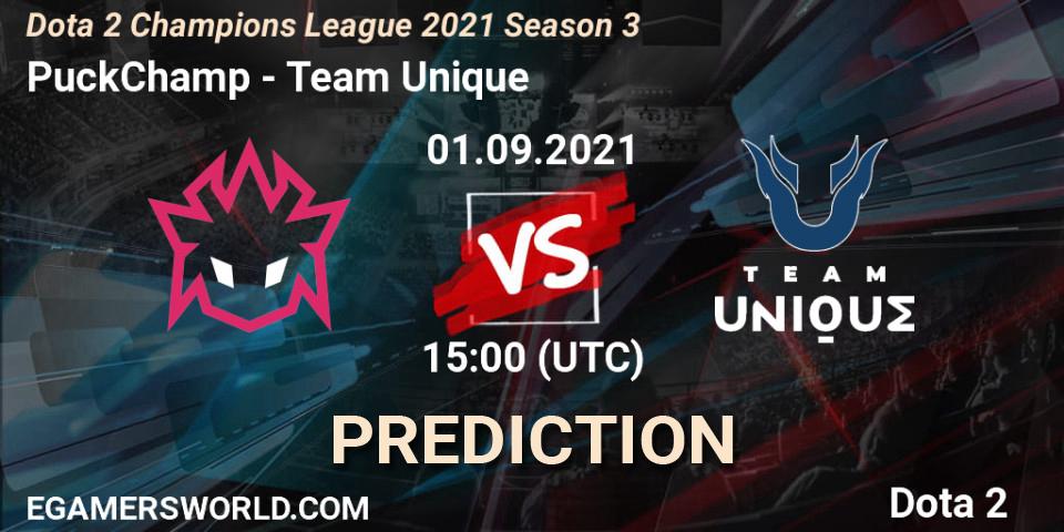 PuckChamp vs Team Unique: Match Prediction. 01.09.2021 at 15:00, Dota 2, Dota 2 Champions League 2021 Season 3