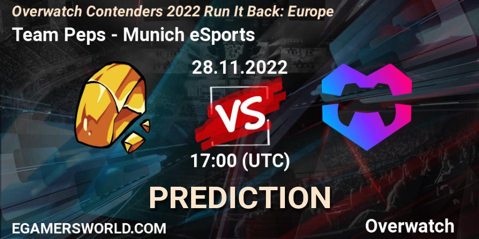 Team Peps vs Munich eSports: Match Prediction. 29.11.2022 at 20:00, Overwatch, Overwatch Contenders 2022 Run It Back: Europe