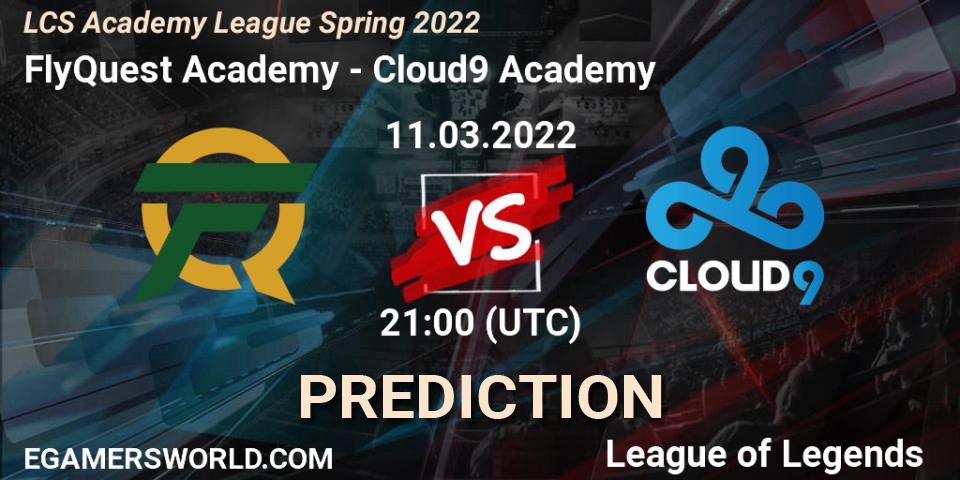 FlyQuest Academy vs Cloud9 Academy: Match Prediction. 11.03.2022 at 21:00, LoL, LCS Academy League Spring 2022
