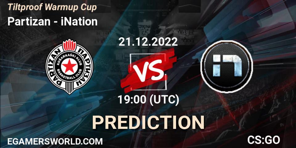 Partizan vs iNation: Match Prediction. 21.12.2022 at 19:00, Counter-Strike (CS2), Tiltproof Warmup Cup