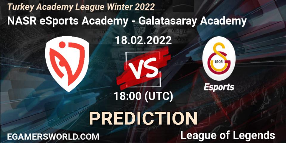 NASR eSports Academy vs Galatasaray Academy: Match Prediction. 18.02.2022 at 18:00, LoL, Turkey Academy League Winter 2022