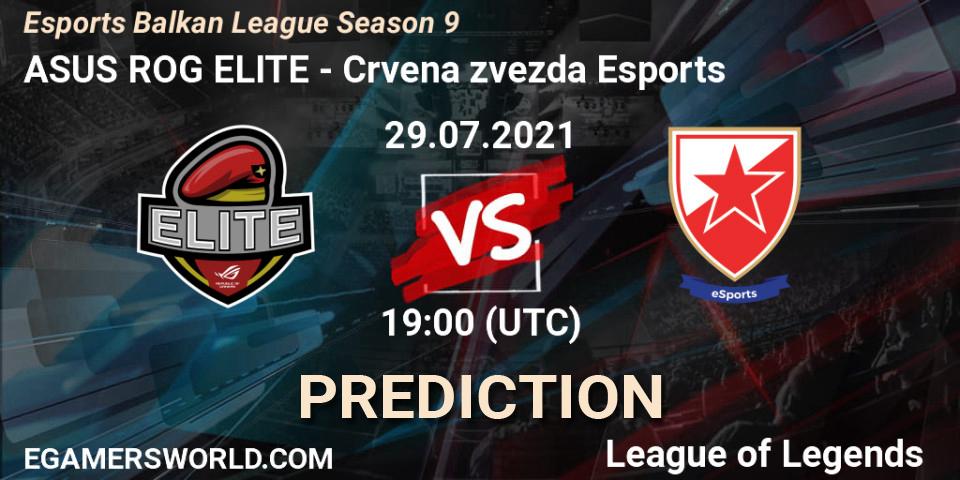 ASUS ROG ELITE vs Crvena zvezda Esports: Match Prediction. 29.07.21, LoL, Esports Balkan League Season 9