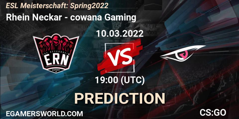 Rhein Neckar vs cowana Gaming: Match Prediction. 10.03.2022 at 19:00, Counter-Strike (CS2), ESL Meisterschaft: Spring 2022