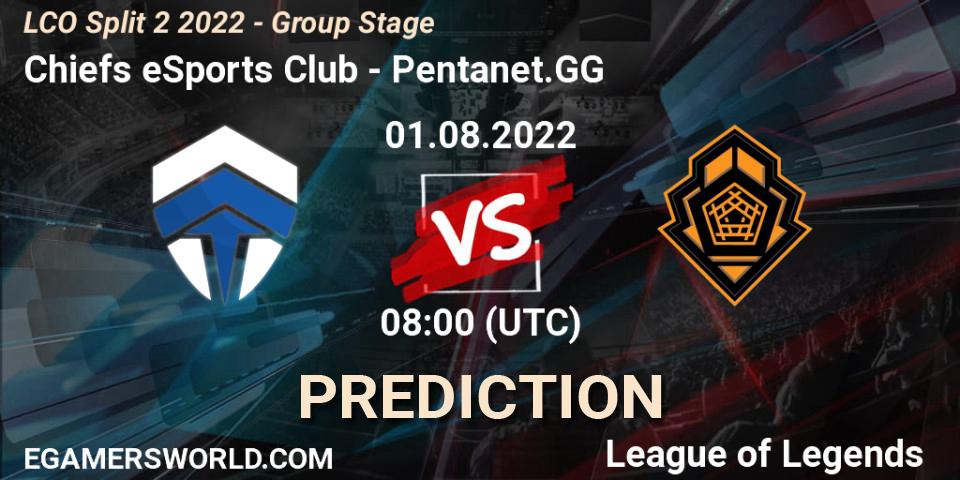 Chiefs eSports Club vs Pentanet.GG: Match Prediction. 01.08.2022 at 08:00, LoL, LCO Split 2 2022 - Group Stage