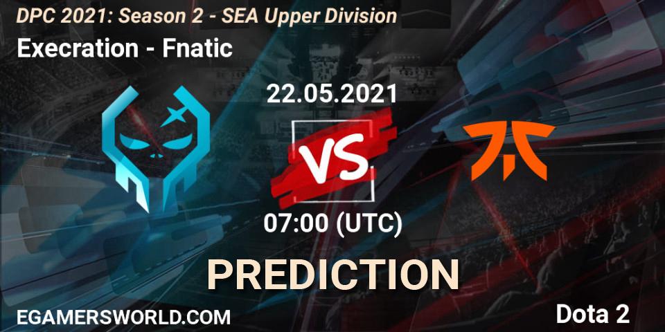 Execration vs Fnatic: Match Prediction. 22.05.2021 at 07:02, Dota 2, DPC 2021: Season 2 - SEA Upper Division