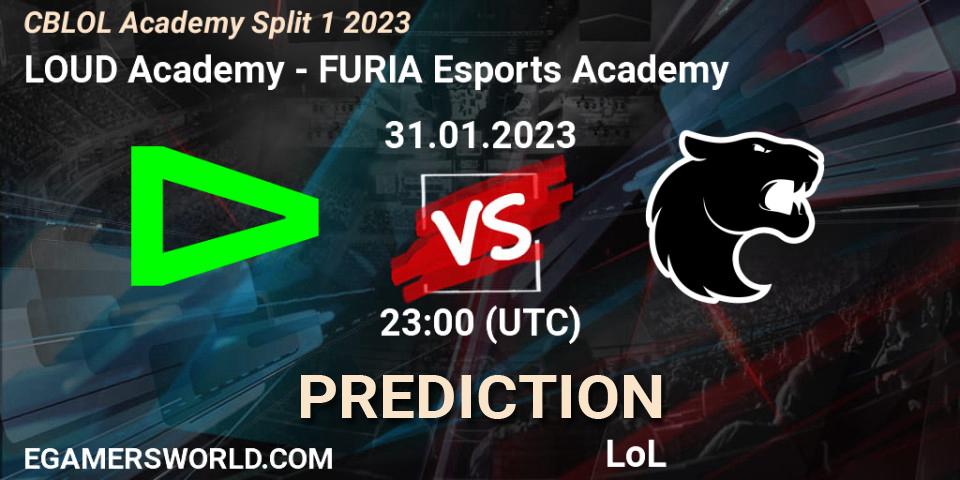 LOUD Academy vs FURIA Esports Academy: Match Prediction. 31.01.23, LoL, CBLOL Academy Split 1 2023