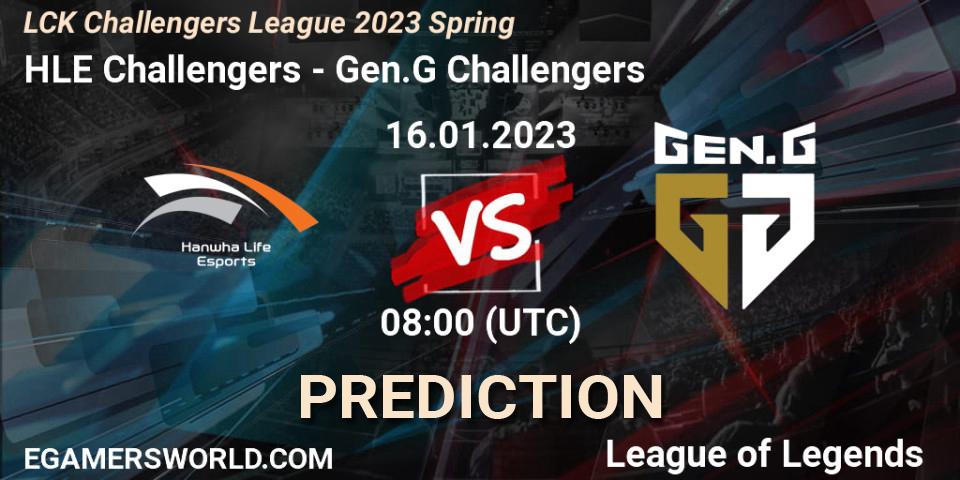 HLE Challengers vs Gen.G Challengers: Match Prediction. 16.01.2023 at 08:00, LoL, LCK Challengers League 2023 Spring