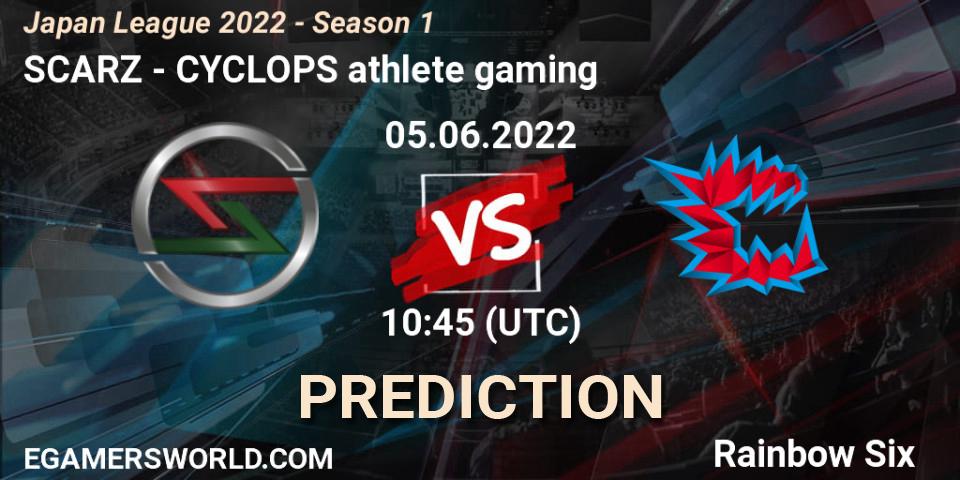 SCARZ vs CYCLOPS athlete gaming: Match Prediction. 05.06.2022 at 10:45, Rainbow Six, Japan League 2022 - Season 1