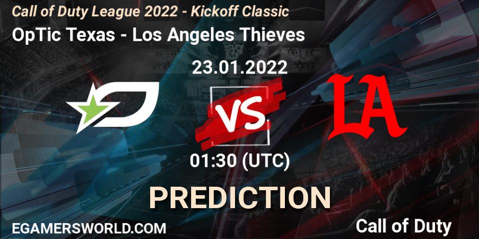 OpTic Texas vs Los Angeles Thieves: Match Prediction. 23.01.22, Call of Duty, Call of Duty League 2022 - Kickoff Classic