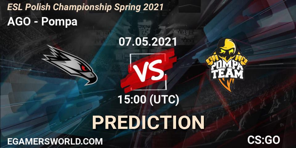 AGO vs Pompa: Match Prediction. 07.05.2021 at 15:00, Counter-Strike (CS2), ESL Mistrzostwa Polski: Spring 2021
